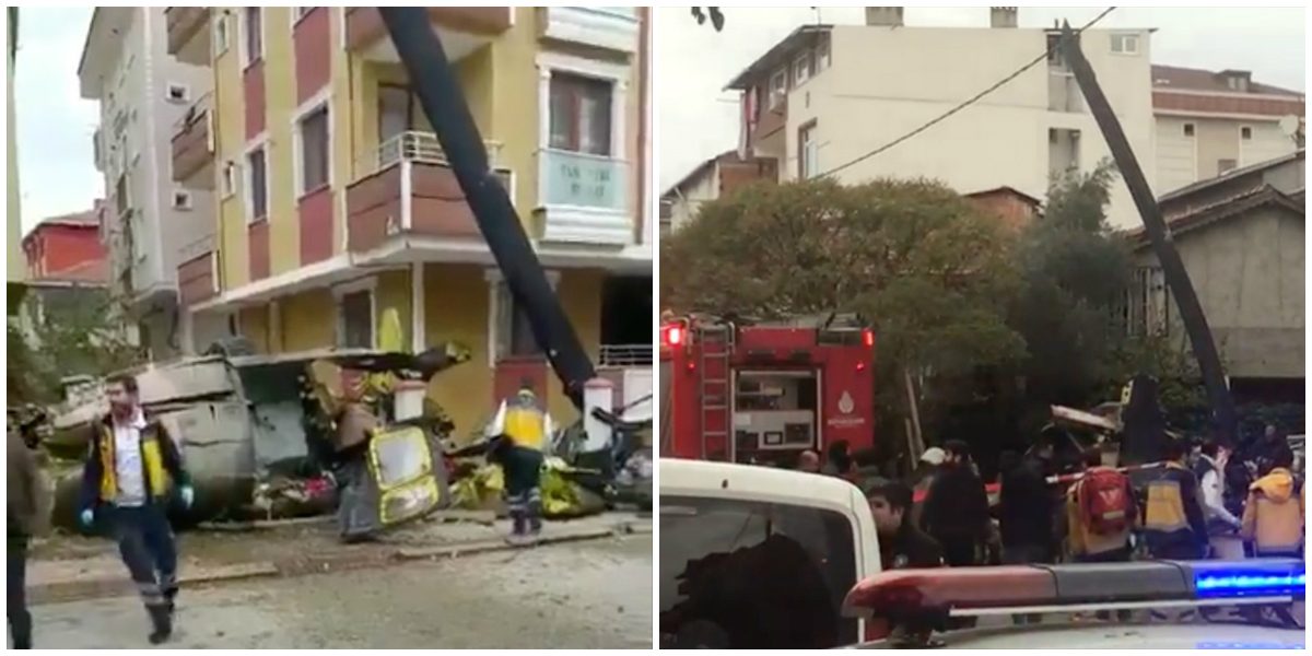 فيديو.. تحطم طائرة هليكوبتر وسط إسطنبول ومقتل 4 جنود أتراك