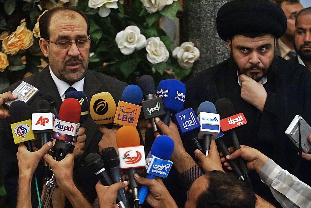 مقتدى الصدر ونوري المالكي وصراع تشكيل الحكومة العراقية الجديدة (Getty images)