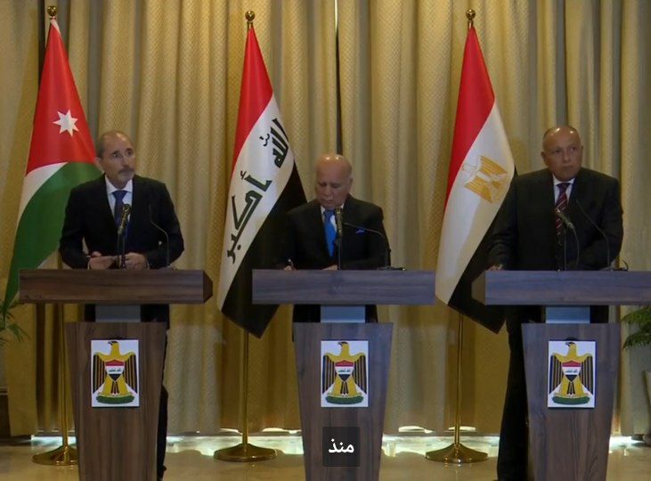 لقاء وزراء خارجية مصر والأردن والعراق في بغداد / تويتر