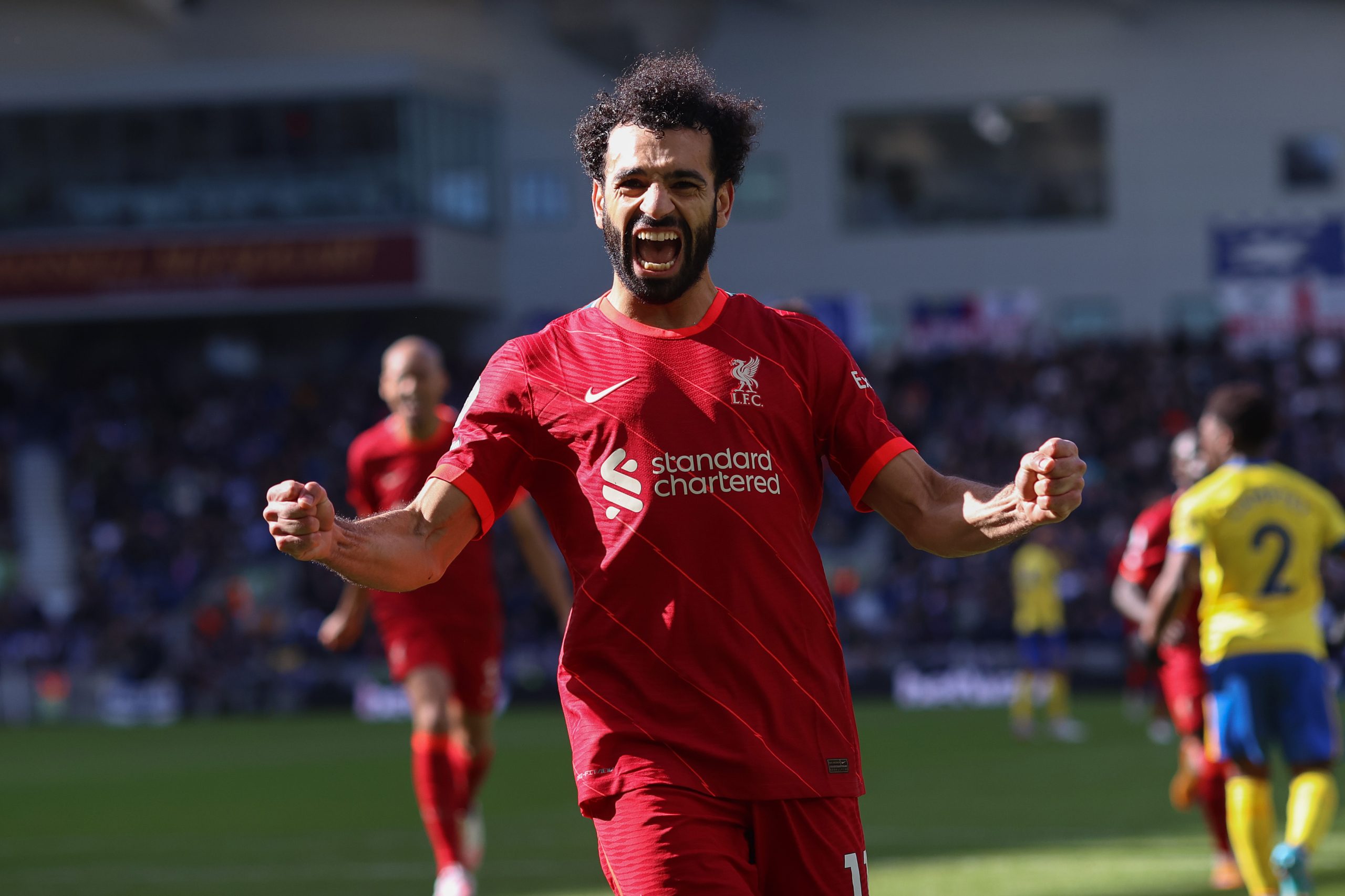 محمد صلاح متواجد في قائمة أعظم 50 لاعباً في تاريخ ليفربول (رويترز)
