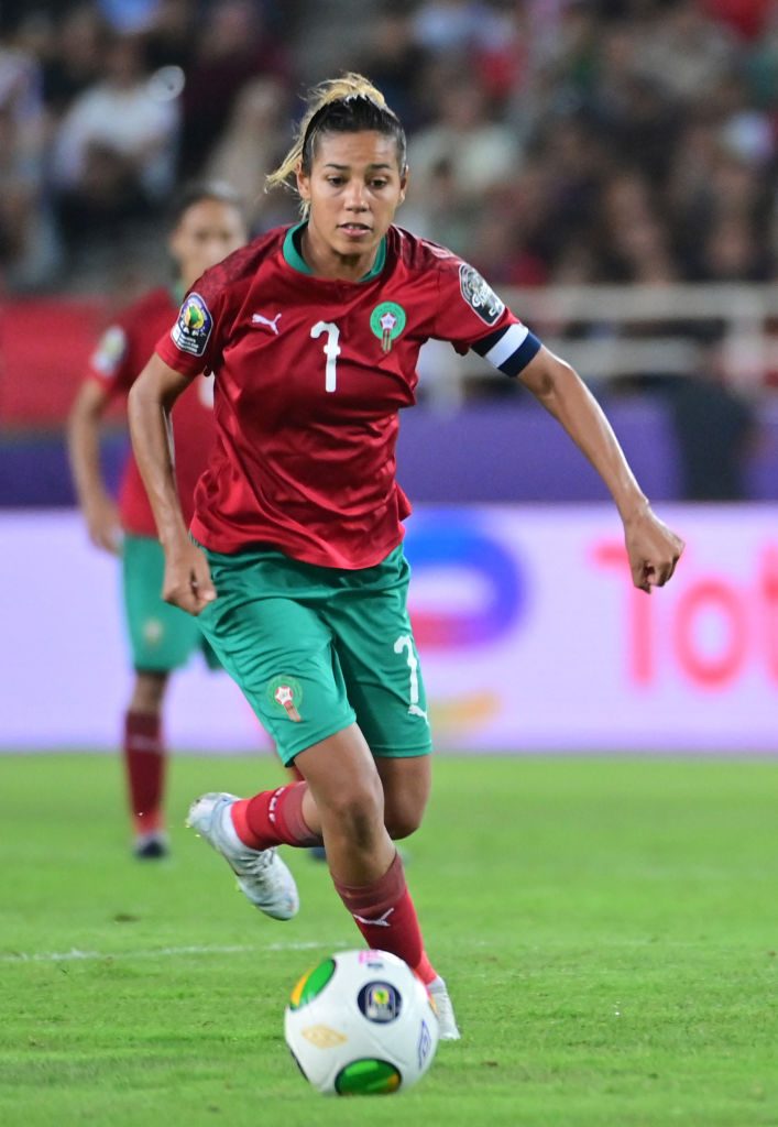 غزلان الشباك عميدة المنتخب المغربي النسوي لكرة القدم (Getty images)