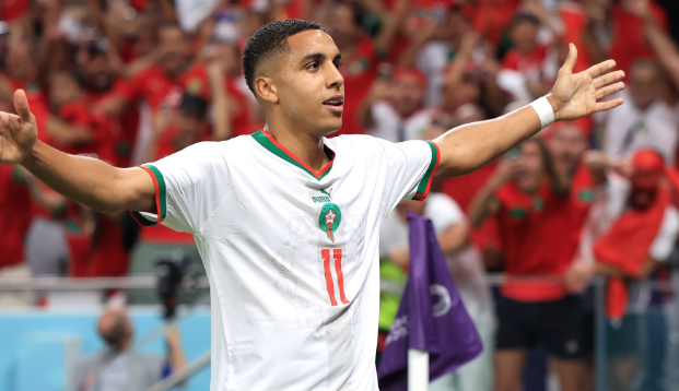 عبد الحميد الصابيري بعد تسجيل الهدف الأول ضد بلجيكا/ مواقع التواصل الاجتماعي