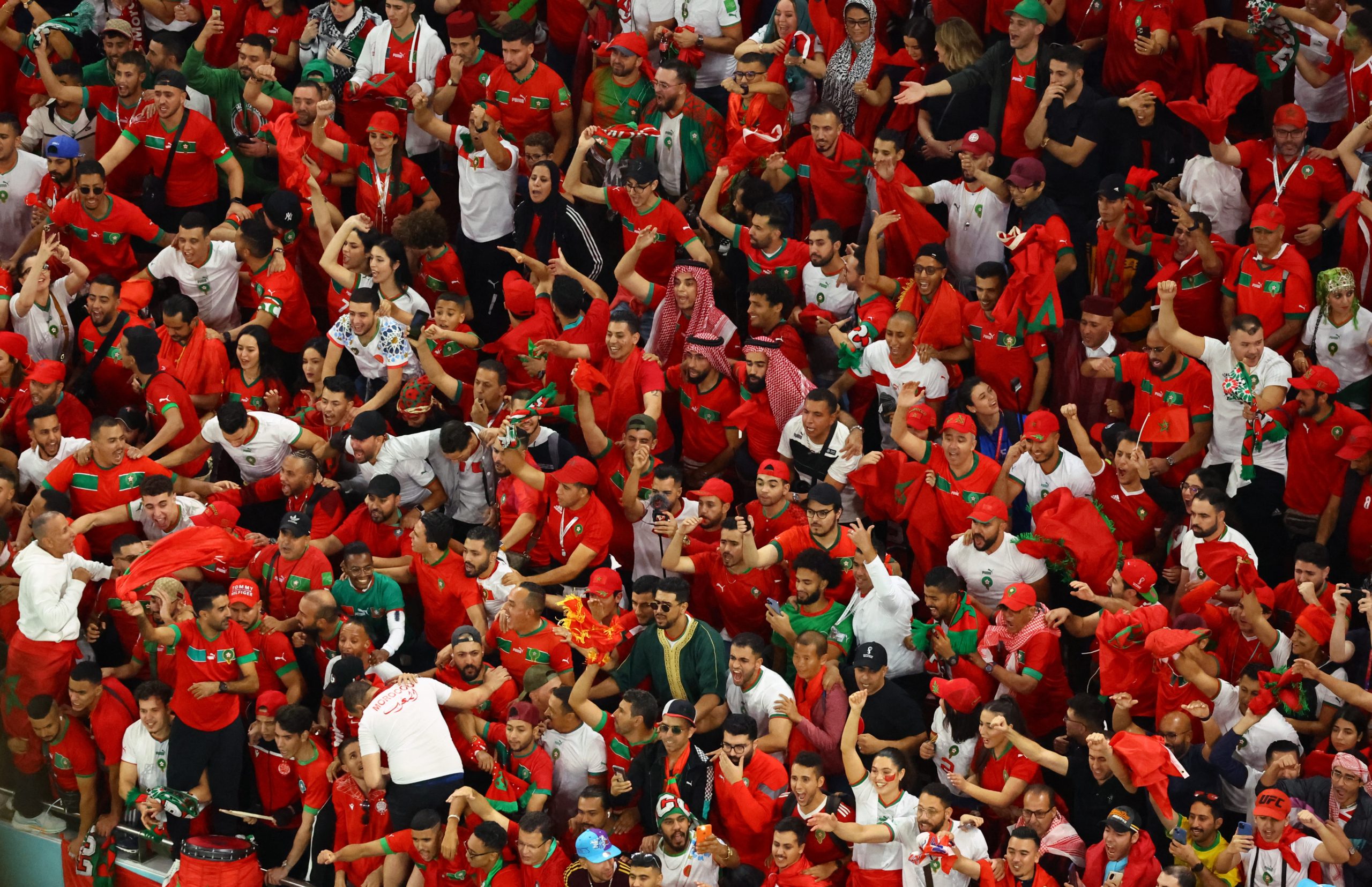 جمهور المنتخب المغربي في مونديال قطر/ رويترز