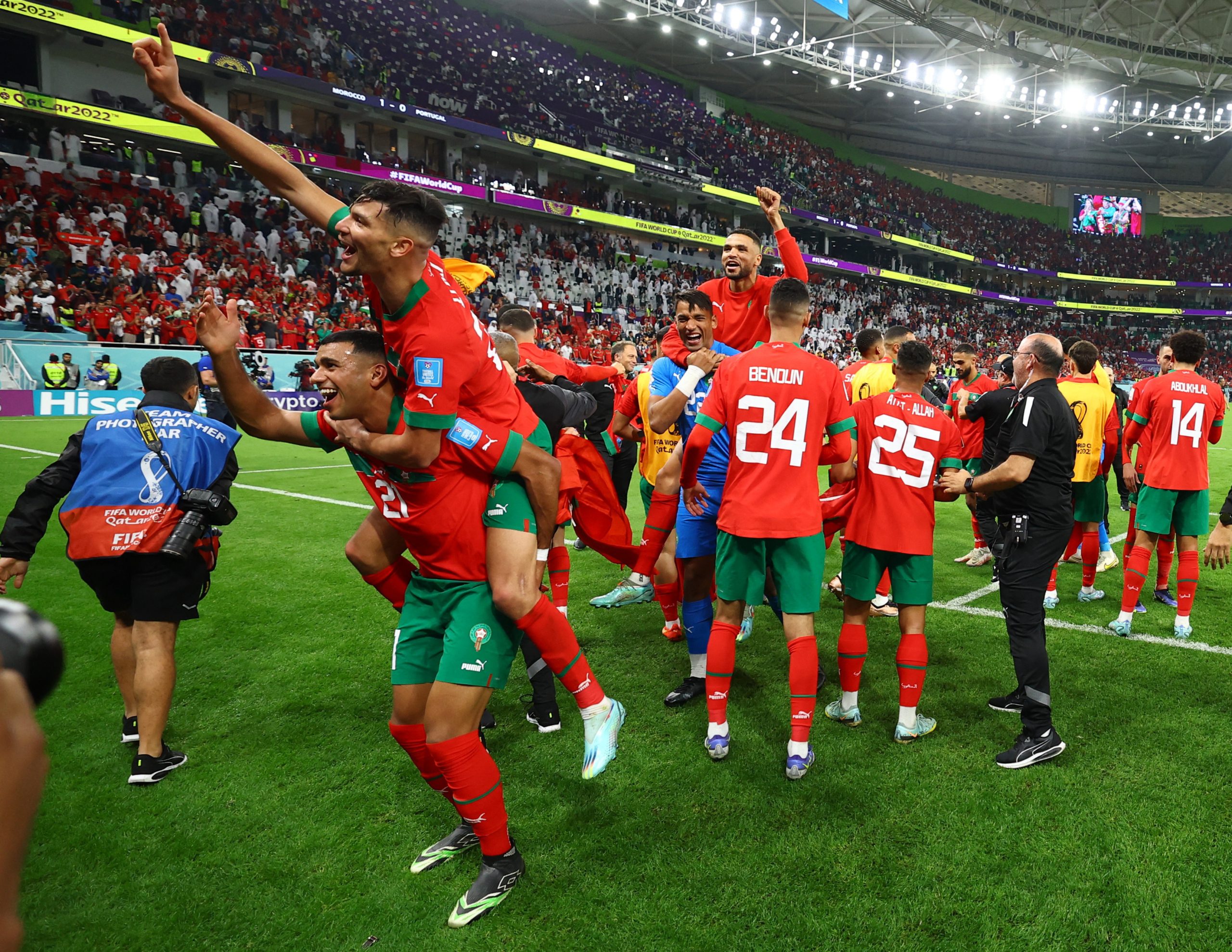 تأهل المنتخب المغربي إلى نصف النهائي مونديال قطر 2022/ REUTERS