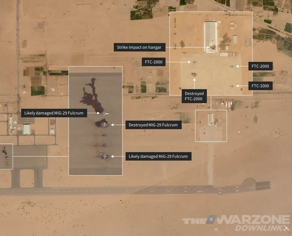 صور أقمار صناعية توثق تدمير طائرة حربية مصرية من طراز ميغ-29 بمطار مروي في السودان / The War Zone