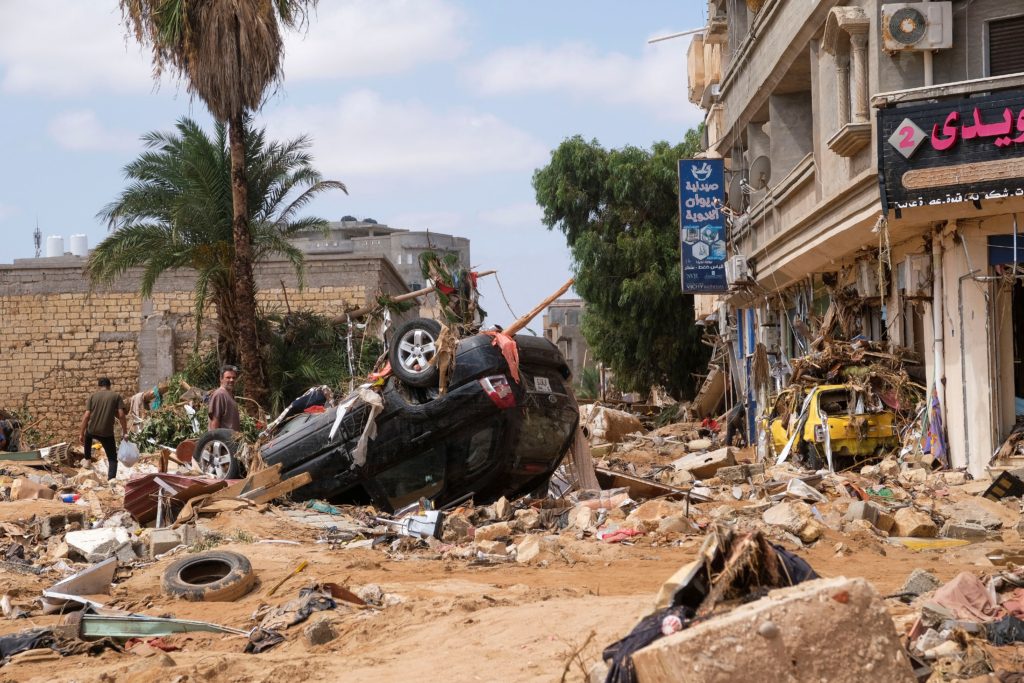 رويترز/ آثار العاصفة دانيال التي اجتاحت ليبيا