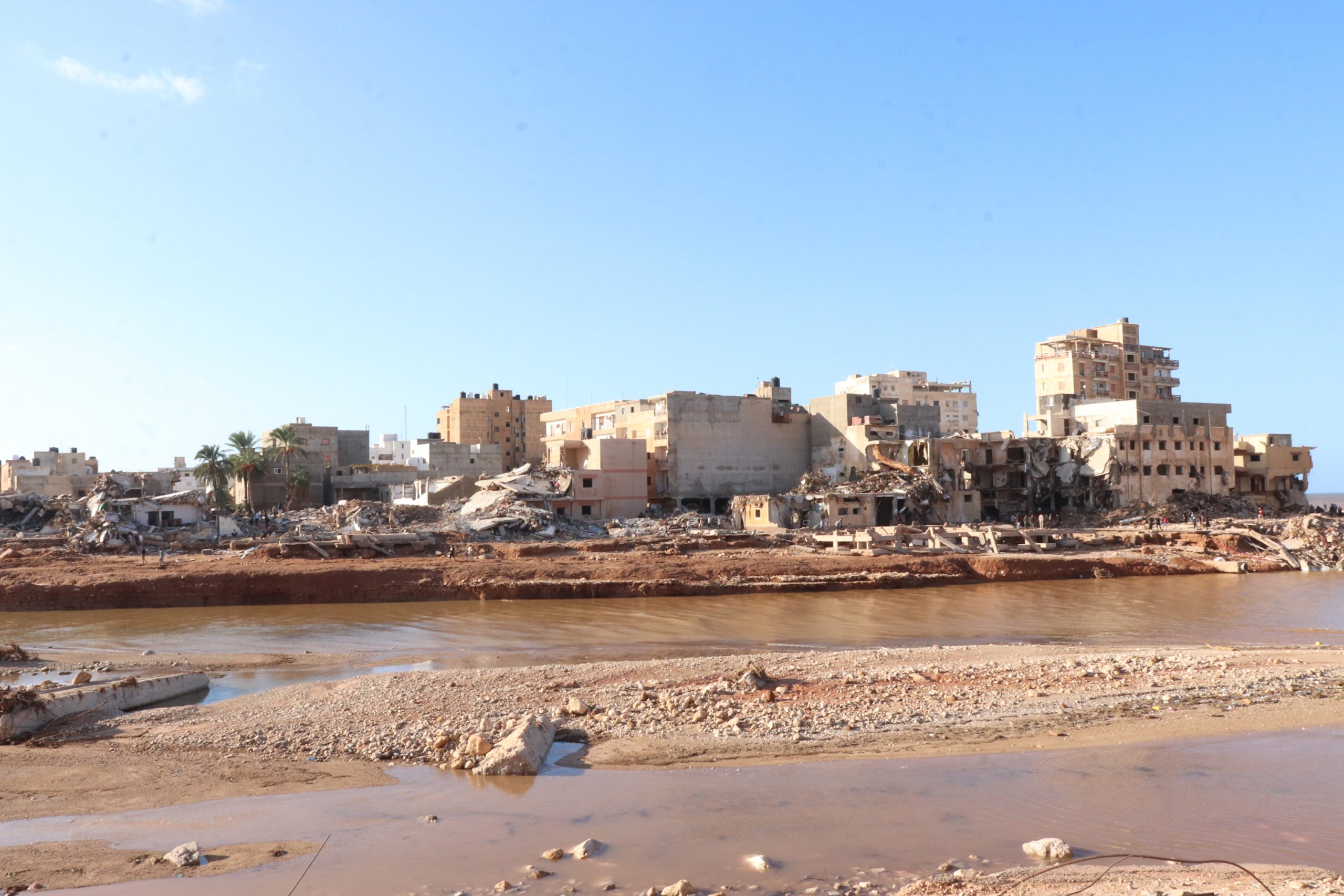 آثار إعصار ليبيا في مدينة درنة/ الأناضول