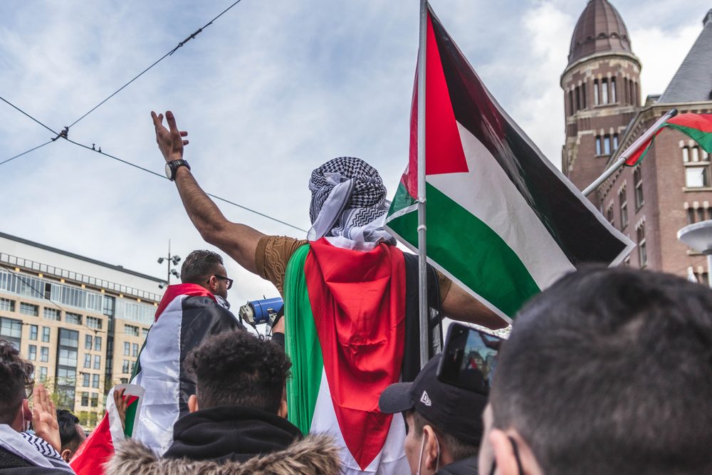 مظاهرات دعم لفلسطين في هوبلندا -