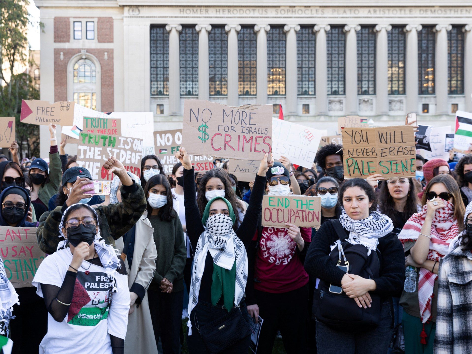 مظاهرات مؤيدة للفلسطينيين في أمريكا/رويترز