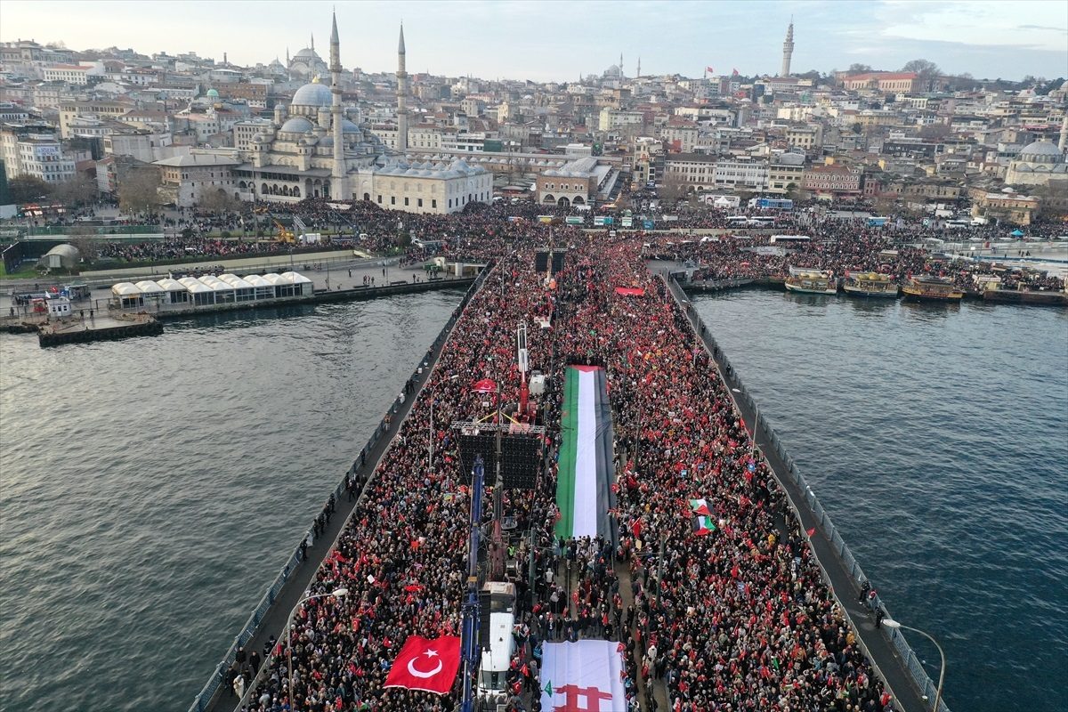 مظاهرات تضامنية مع غزة في إسطنبول التركية/ رويترز