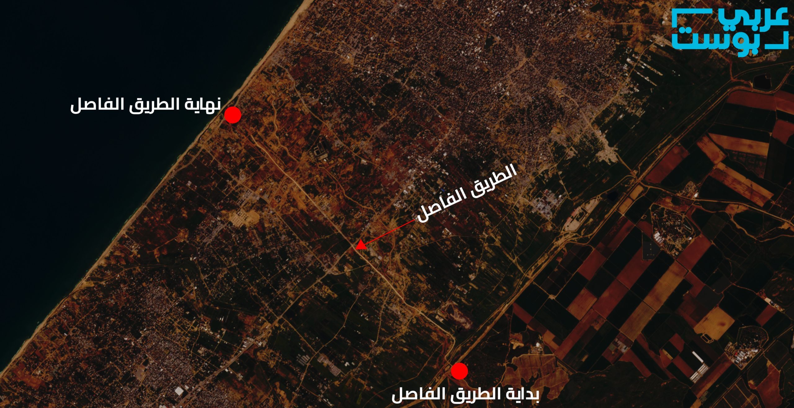 الطريق الذي يقسم شمال قطاع غزة عن جنوبه - سنتنل - عربي بوست