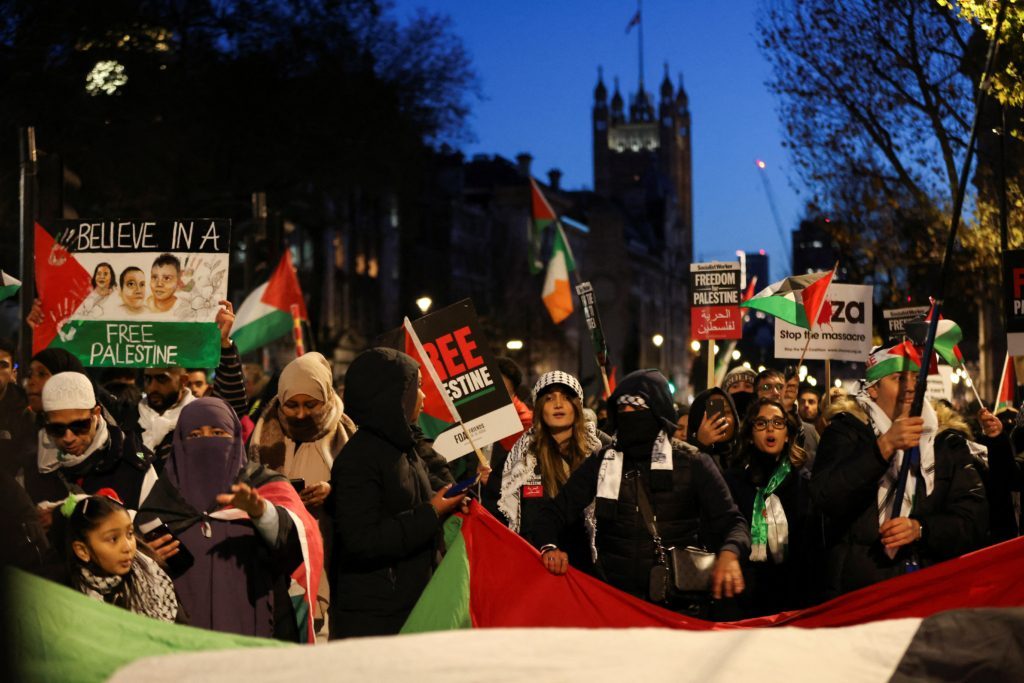 مظاهرة لندن المؤيدة للفلسطينيين