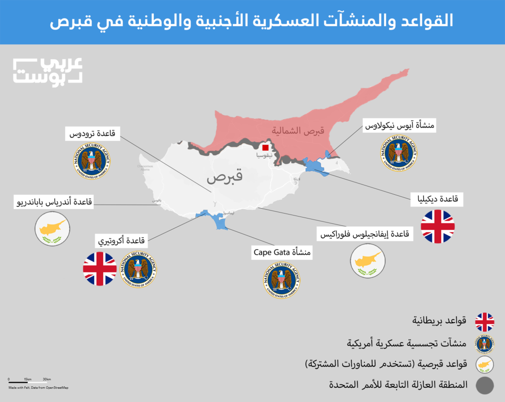 القواعد العسكرية الأجنبية والمحلية في جزيرة قبرص (عربي بوست)