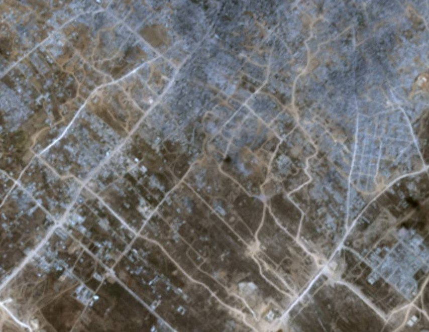 خريطة توضح حجم الدمار في حي الزيتون حتى 22 أغسطس 2025/eos/landviewer
