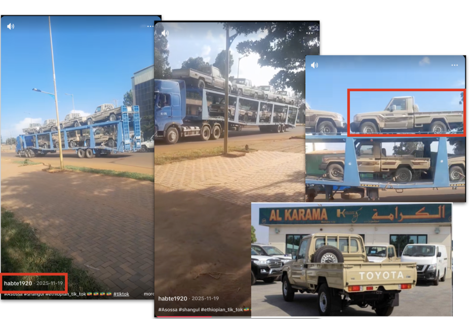 شاحنات تنقل قرابة 70 سيارة من نوع Toyota Land Cruiser 79 بيك أب